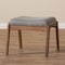 Baxton Studio Roxy Walnut Finishing and Grey Upholstered Ottoman 133-7142 - alternate 2